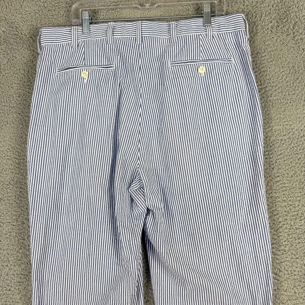 Jos A Bank‎ Dress Pants Mens 38 Blue Striped Classic Fit Pleated Cotton 38x29